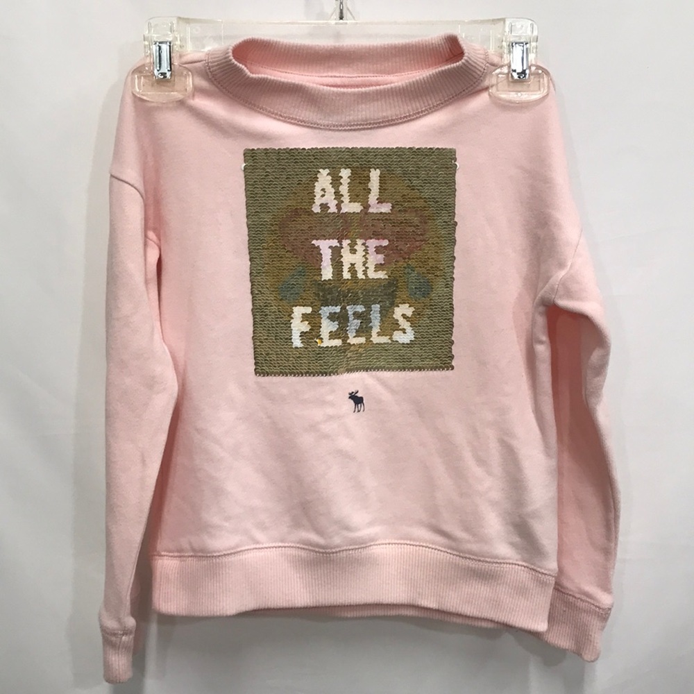 Abercrombie Kids Girls Sequined Sweatshirt Sz 5/6